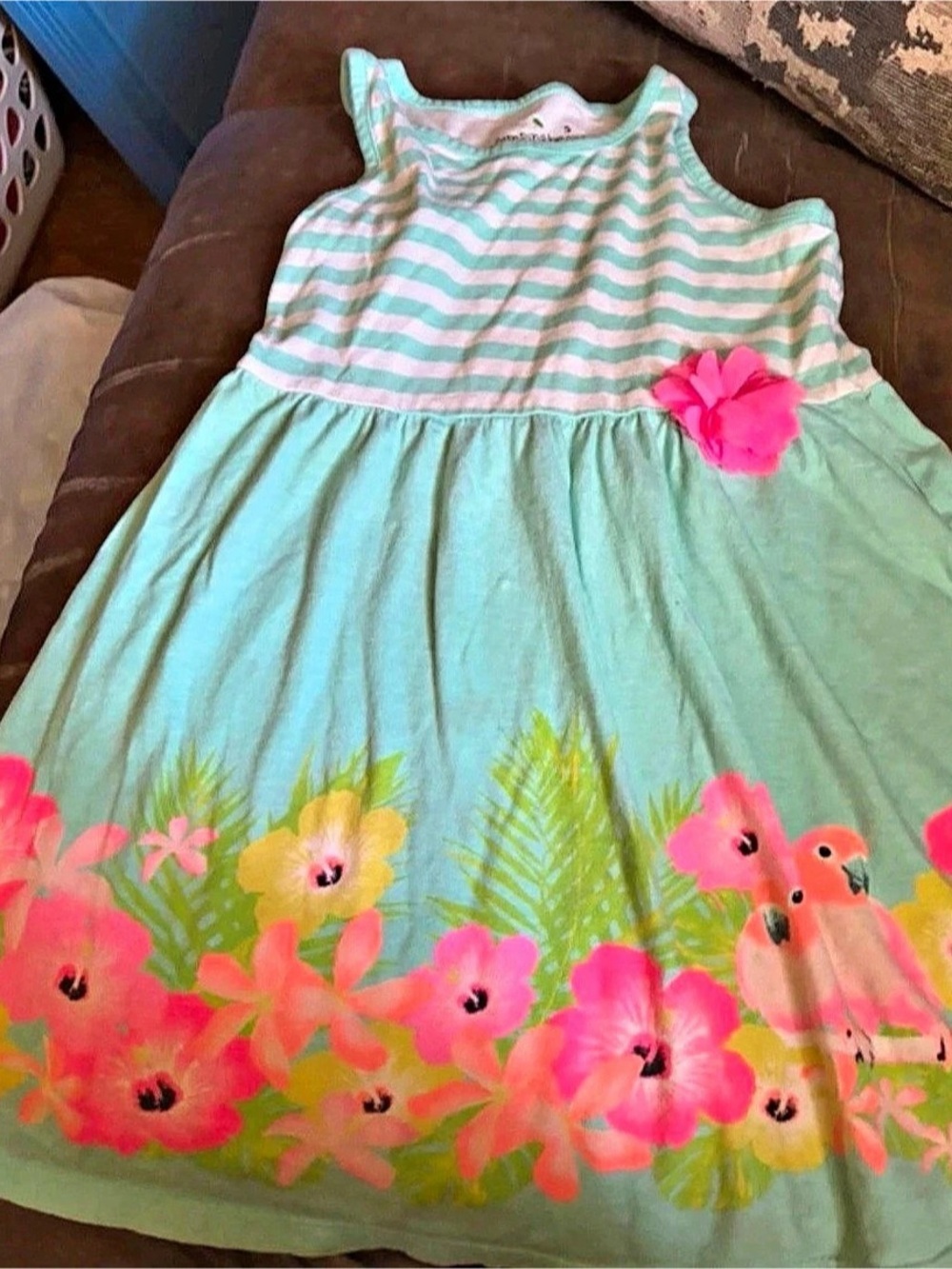 jumping beans Girls Size 5 Floral Stripe Dress
